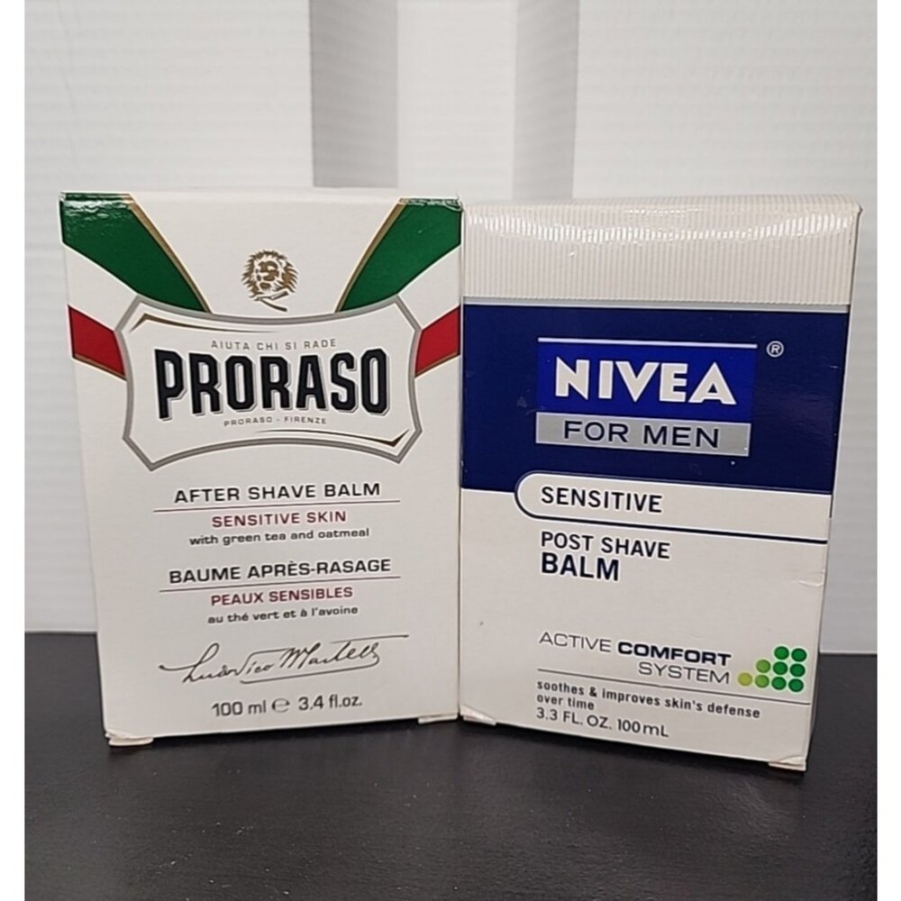 PRORASO + NIVEA men After Shave Balm Sensitive Skin soothing moisturizing lotion